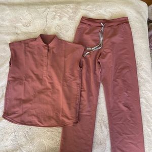 Figs Mauve Set Rafaela Top XXS and Livingston pants S